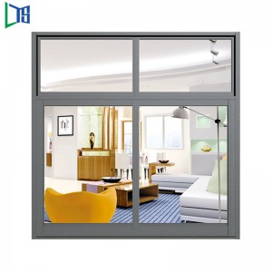 Powder Coating Office Safety Lock Champagne Color Vertical Frame Glass Aluminum Sliding Window From China