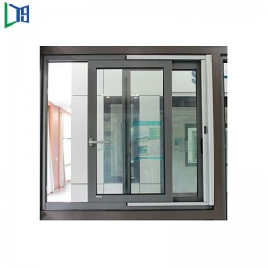 Aluminium Sliding Windows or Stacker Windows with Powder Coating Grey and Black Fo Resdentrail and Commercial Buildings