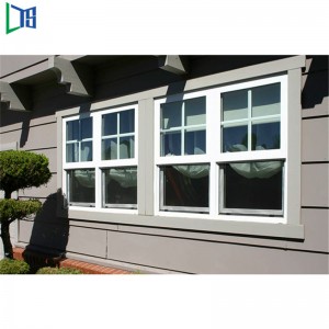 Double Hung Aluminium Vertical Sliding Windows with Powder Coating Suerface Treament