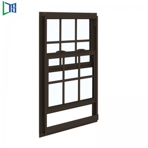 Aluminum Vertical Sliding Window Double Hung American Style Double Glass Sash Window with Safety Lock