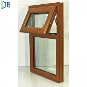 China House Powder Coated Grain Aluminum Extrusions Heat Insulating Waterproof Glazing Frame Awning Window Profile