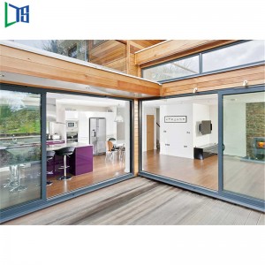 Tempered Glass Sliding Door Aluminium Frame Tempered Glass Interior Door with Grill Design