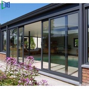 Sliding Glass Door Manufacturers Aluminium Door Powder Coating Fininshed with Mesh for Commercial Building