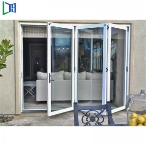 China Best Commercial and Residential Aluminium 4 Panel Exterior Soundproof Bifold Doors