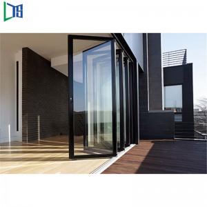 China Factory Produce Aluminum Alloy Bi-Fold Doors Hinged Bi Folding Door for Commercial Grade Building