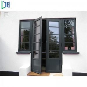 Double Glazed Aluminium Swing Glass Door for Commercial Grade Buildings with Powder Coating