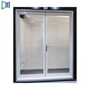 As2047 Aluminium Casement Door with Powder Coating Grey and Double Low-E Glazing Heat Proof and Sound Proof