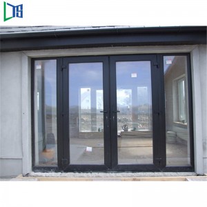 Great Exterior As2047 Double Glass Swing Casement French Aluminum Door with Powder Coating or Wooden Grain Finished