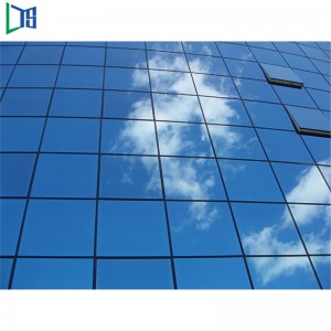 Insulating Double Glazing Semi Visible Frame Aluminium Curtain Wall for Commercial Grade