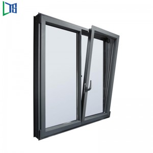 LYS TB15 Thermal Break Tilt And Turn Windows With Powder Coating Wooden Grain Fininsed Double Glazing Glass Brand Hardware